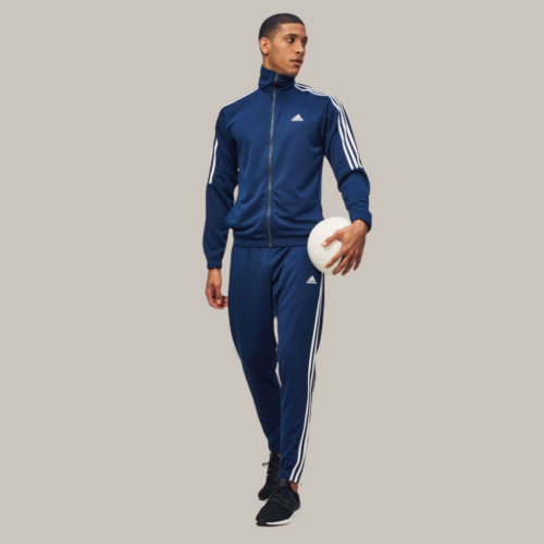 ADIDAS Half Striped Men Navy Blue TrackSuit (Jacket &Track-Pants)