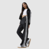 ADIDAS Striped Women Black TrackSuit (Jacket &Track-Pants)
