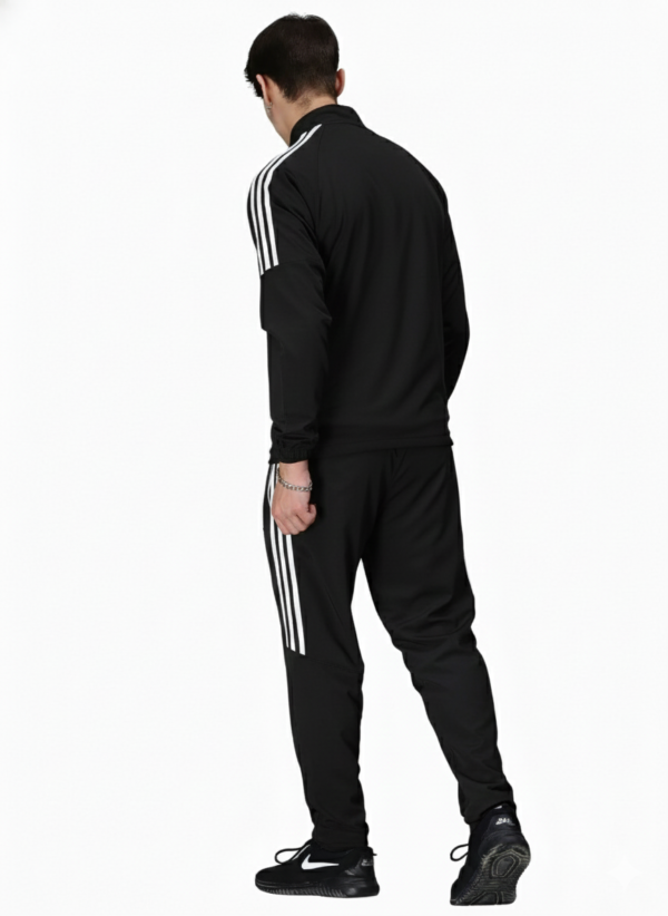 ADIDAS Half Striped Men Black TrackSuit (Jacket &Track-Pants)